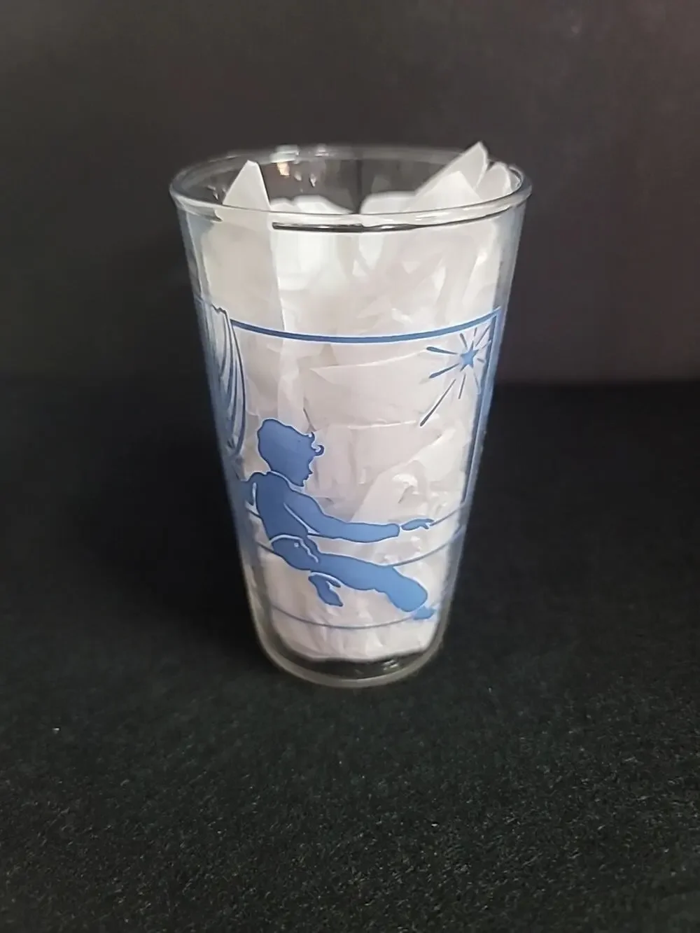Children's Nursery Rhyme Hazel Atlas 1940s Glass Drinking Cup JELLY jar TWINKLE